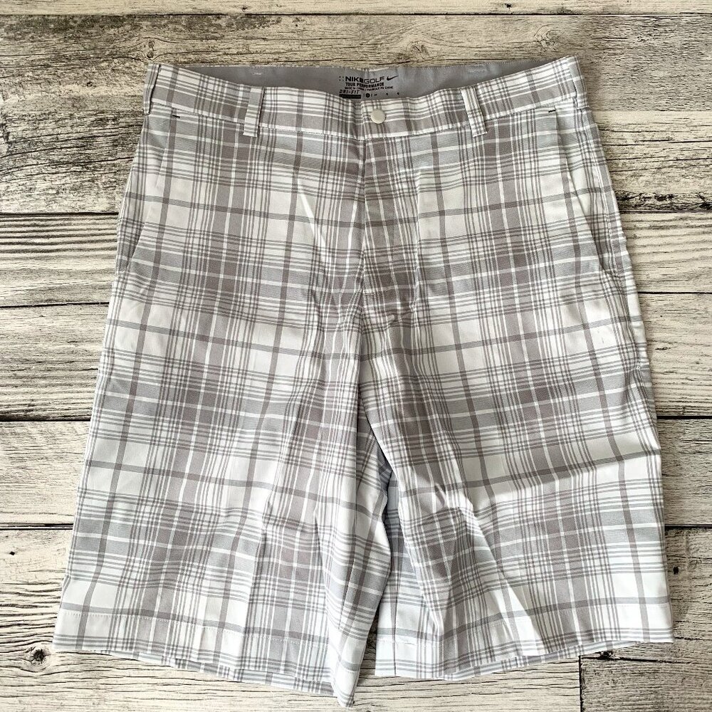 Nike Golf Tour Performance Dri-Fit Plaid Lightweight Shorts